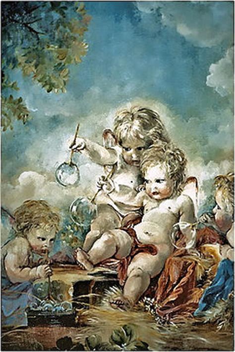 cherubs blowing fart bubbles painting.